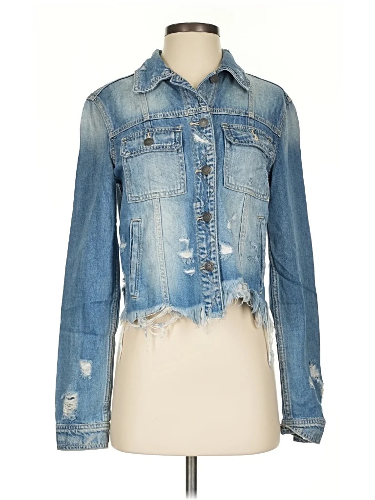 Distressed Light Blue Denim Jacket - Women’s Jean Jacket